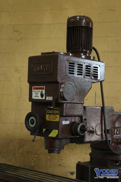 Induma #4SA, ram type vertical mill, 11" x58" table, 4 HP, #30 taper, #73329 - Image 2