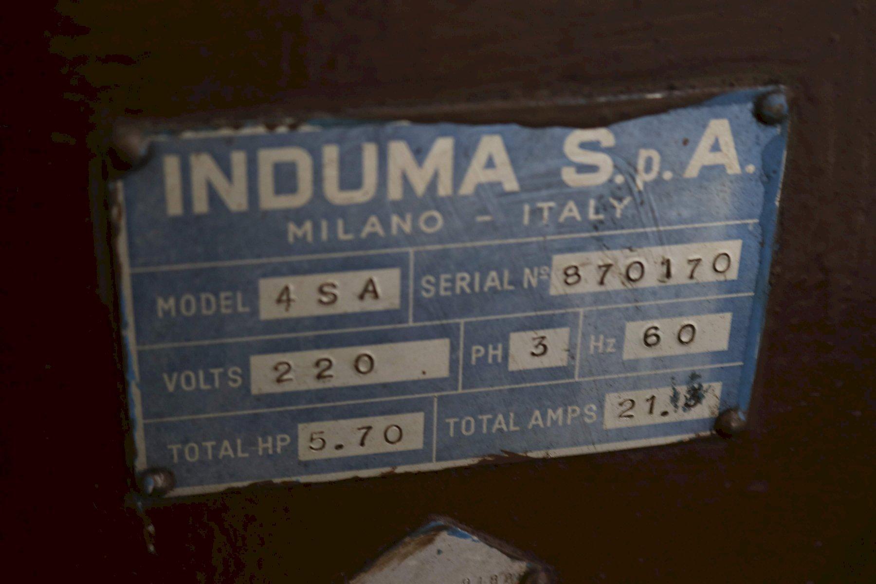 Induma #4SA, ram type vertical mill, 11" x58" table, 4 HP, #30 taper, #73329 - Image 9