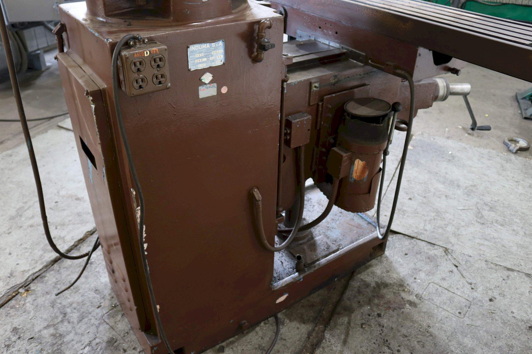 Induma #4SA, ram type vertical mill, 11" x58" table, 4 HP, #30 taper, #73329 - Image 10