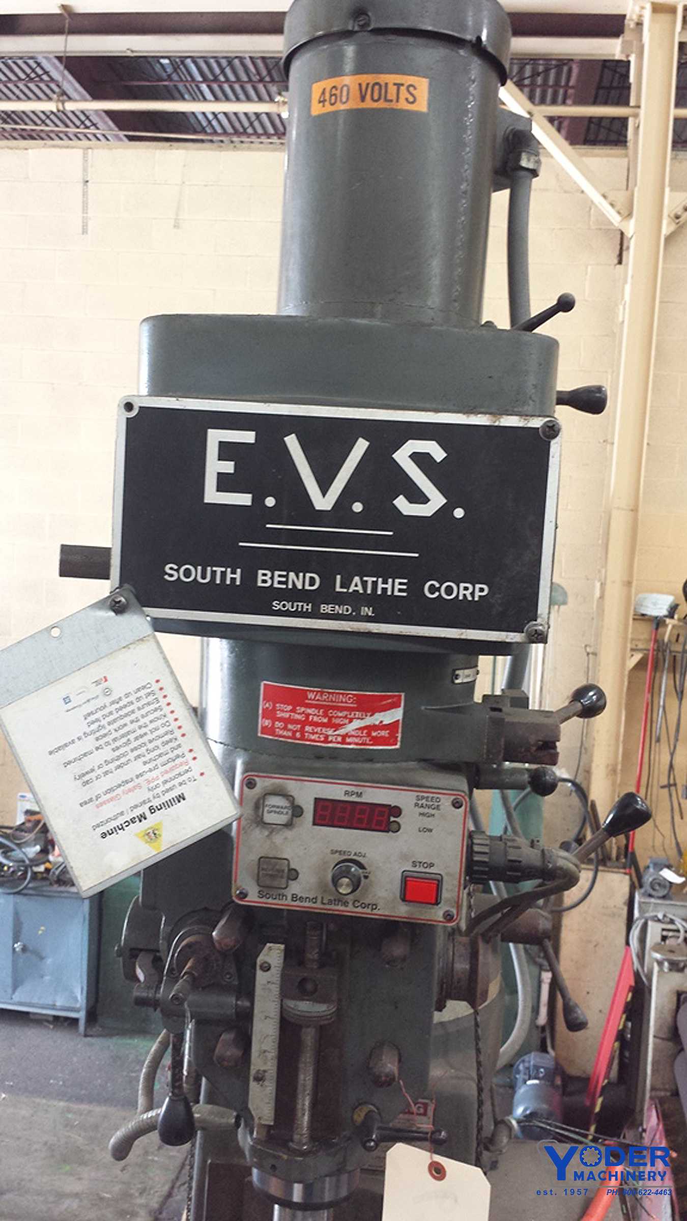 South Bend #EVS-Chipmaster-II, ram type vertical mill, 10" x50" table, 5 HP, automatic lube, #62333 - Image 6