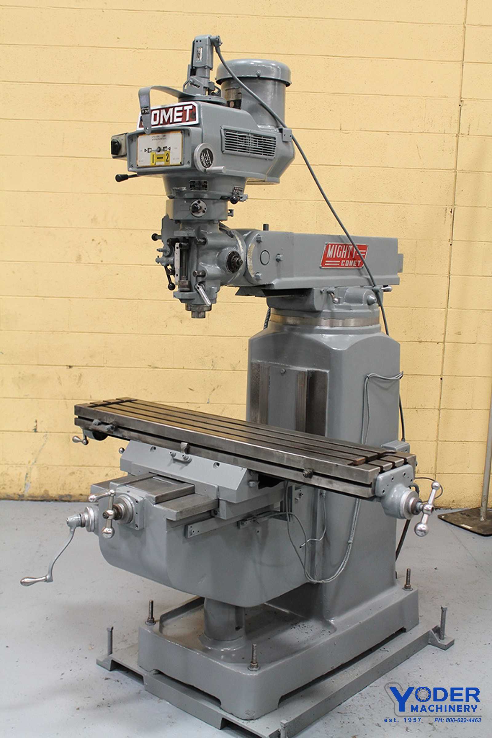 Comet #3KV, vertical ram type mill, 10" x50" table, 2 HP, R-8 taper, 1984, #61851 - Image 7