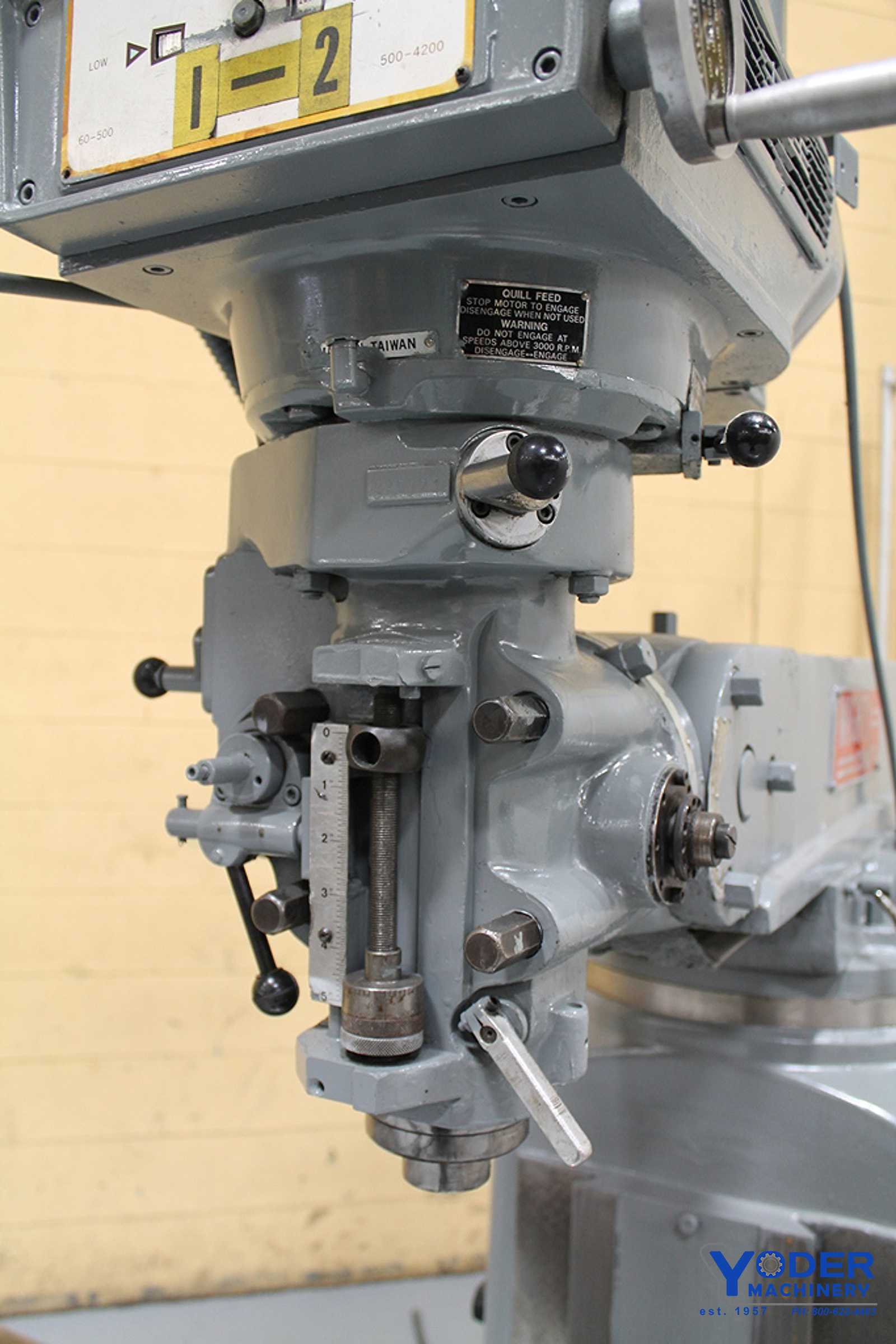 Comet #3KV, vertical ram type mill, 10" x50" table, 2 HP, R-8 taper, 1984, #61851 - Image 10