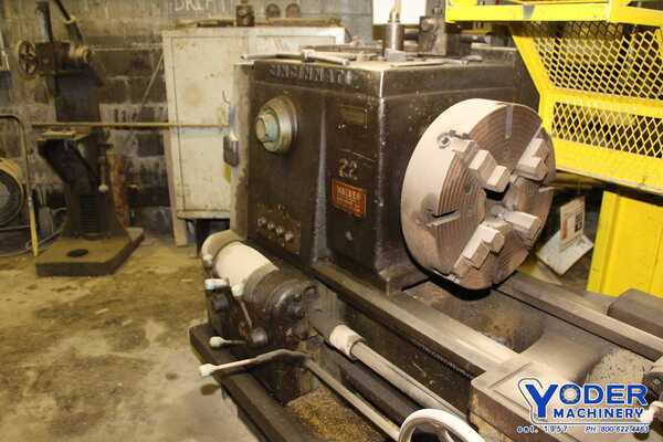 24" x 104" Cincinnati #22, engine lathe, 13" swing over cross slide, 4-jaw 18" chuck, 8-1/4" steady rest - Image 5