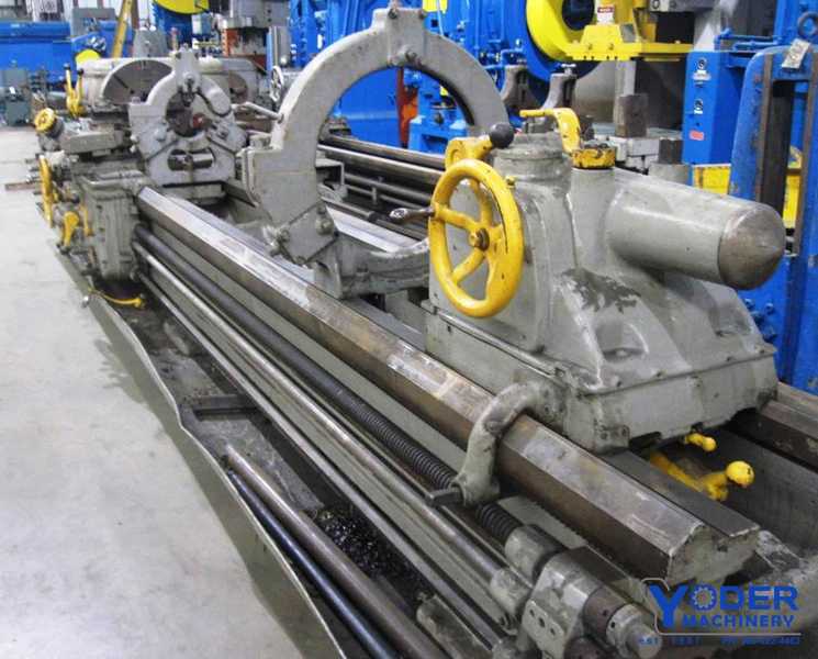 28" x 144" Axelson #25, engine lathe, 18" swing over cross slide, 4-jaw 21" chuck, chip pans, 20 HP, #57768 - Image 2
