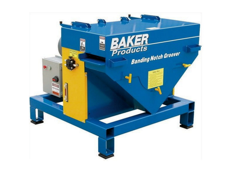 1-3/4" x 24" x 10" Baker #Version-I, Banding Notch Groover, 7/8" width x 3/8" deep notches, (3) 14" diameter - Image 1