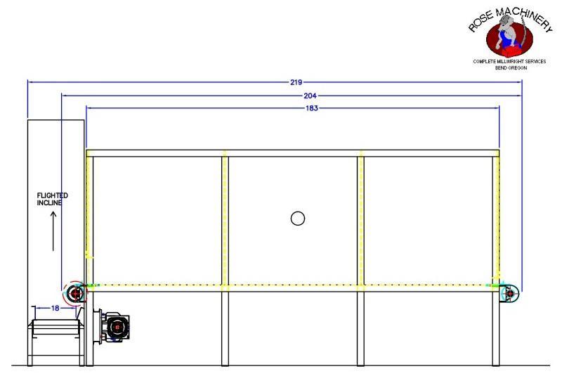 Rose Machinery #17-yard, Surge Bin, 17 yards, 3 HP, 8' width x 8' tall, 17' L, 3' discharge H, 1 Yr Mfr. - Image 2