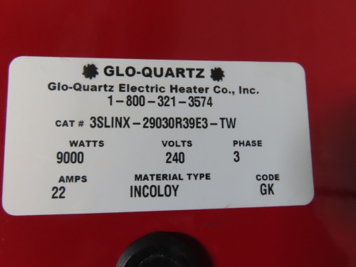 9 KW, Glo-Quartz Electric Heater Co. #Heatmax, immersion heaters, 22 amps, Nema 4, (8 available) - Image 5