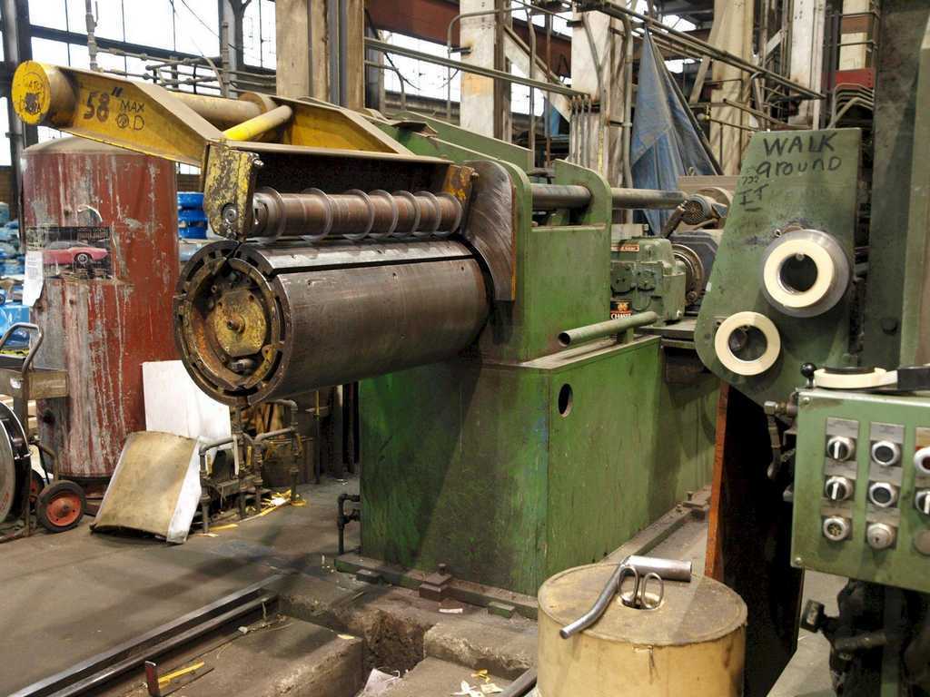 36" Paxson #36-30, driven slitting line, 30000 lb., entry coil car, uncoiler, peeler table, more - Image 1