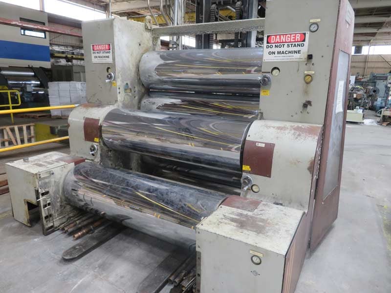 66" Cooling Roll Polsihing Stand, Gloucester, (3) 20" chrome plated rolls - Image 1