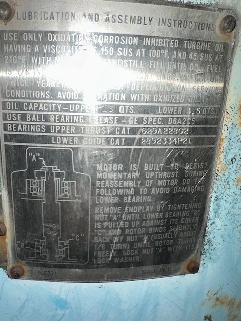 250 HP 1800 RPM General Electric, Frame 6328P24, weather protected enclosure type 1, 32.8 amps 1.15 service - Image 1
