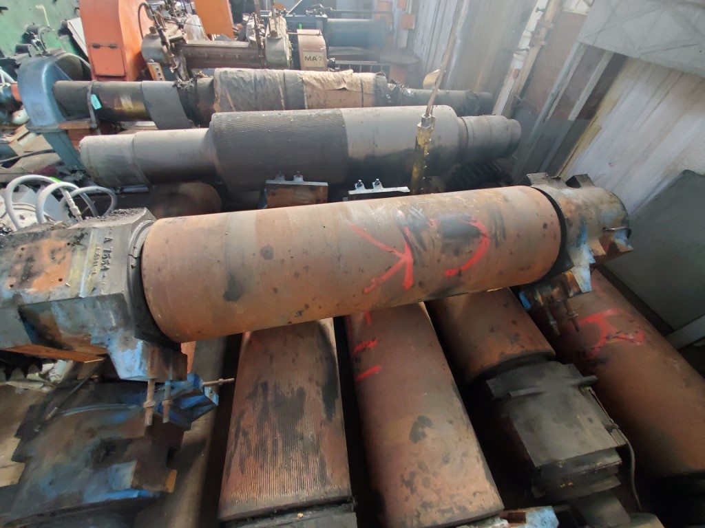 26" x 84" Farrel mill roll, rear roll, cored for cooling, 17" bushing journals, corrugated surface - Image 1