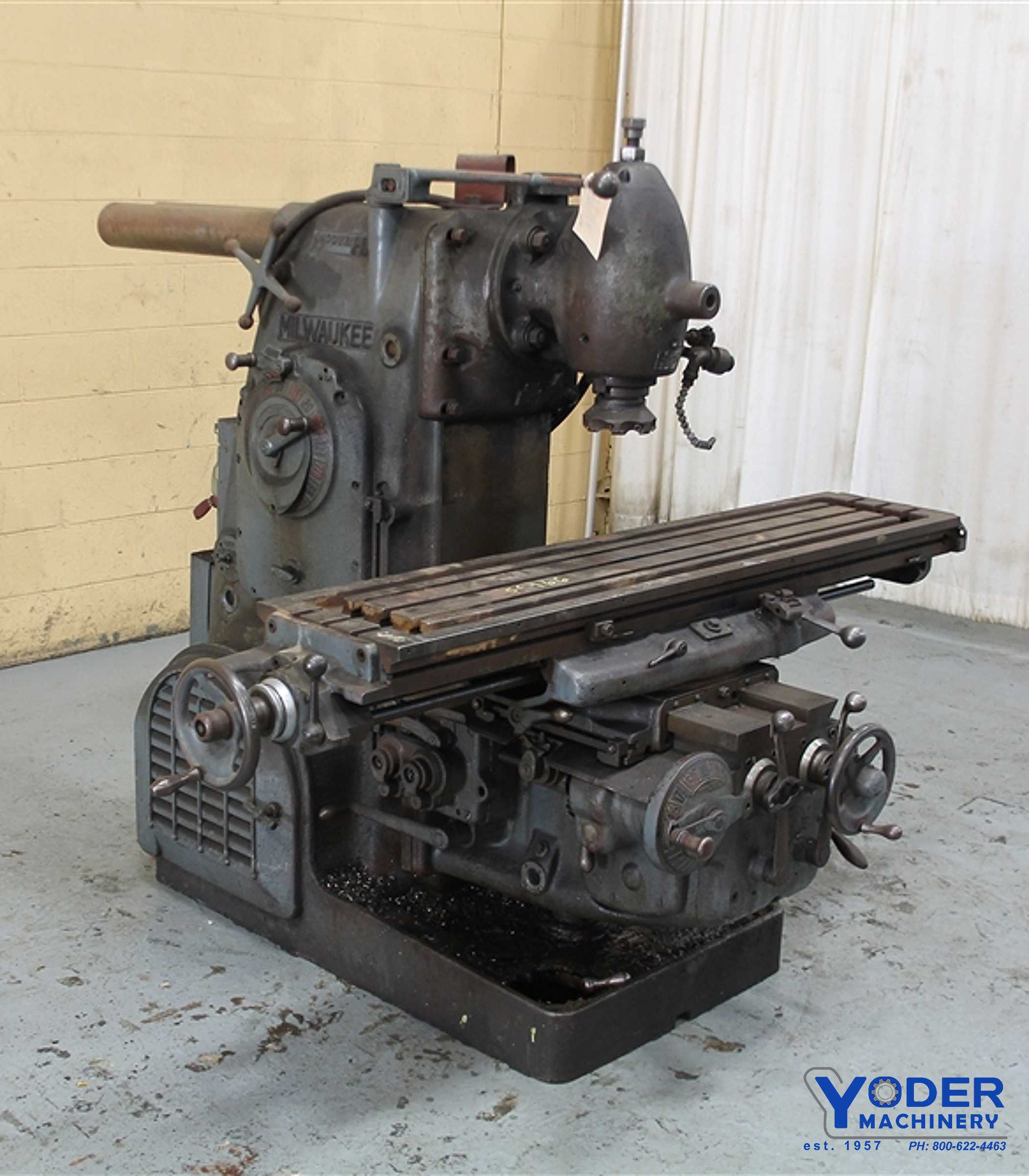 Milwaukee #3H, horizontal mill with vertical head & universal
