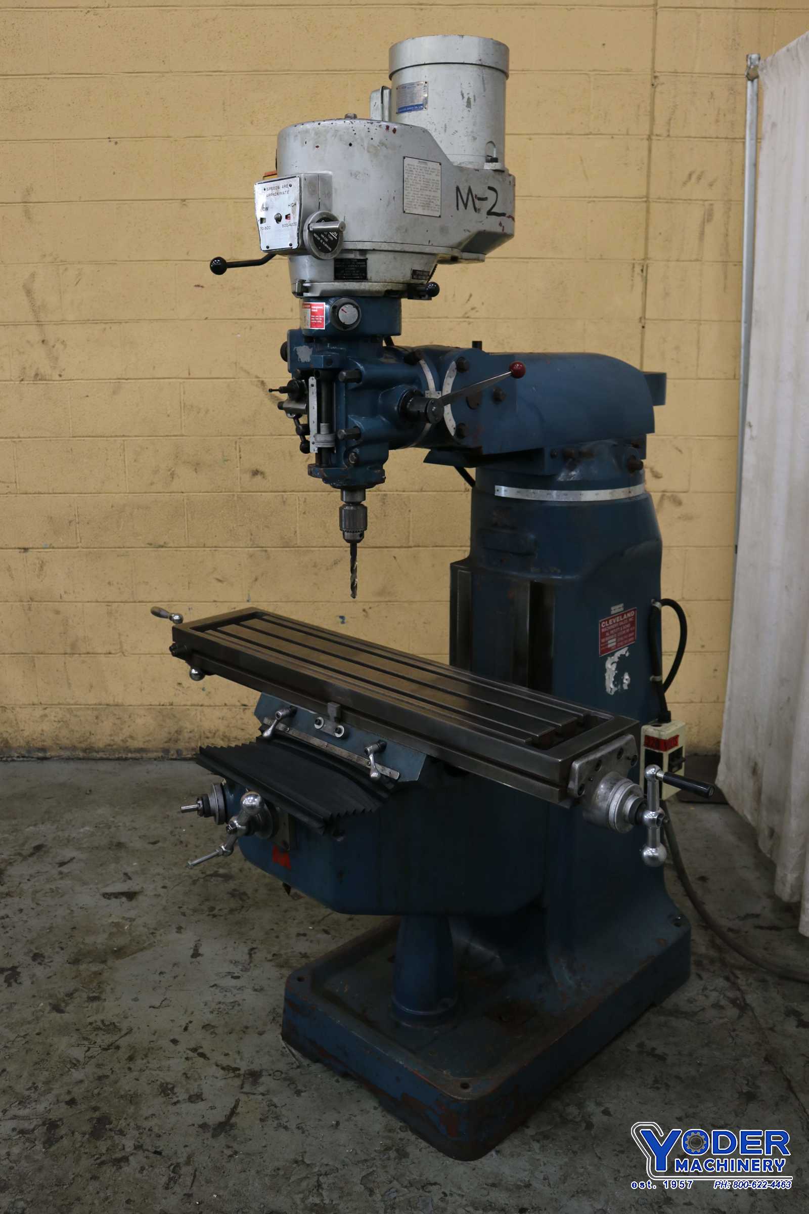 Cleveland #K2, vertical ram type mil, 9" x42" table, 3 HP, one shot lube, 1996, #73103 - Image 9