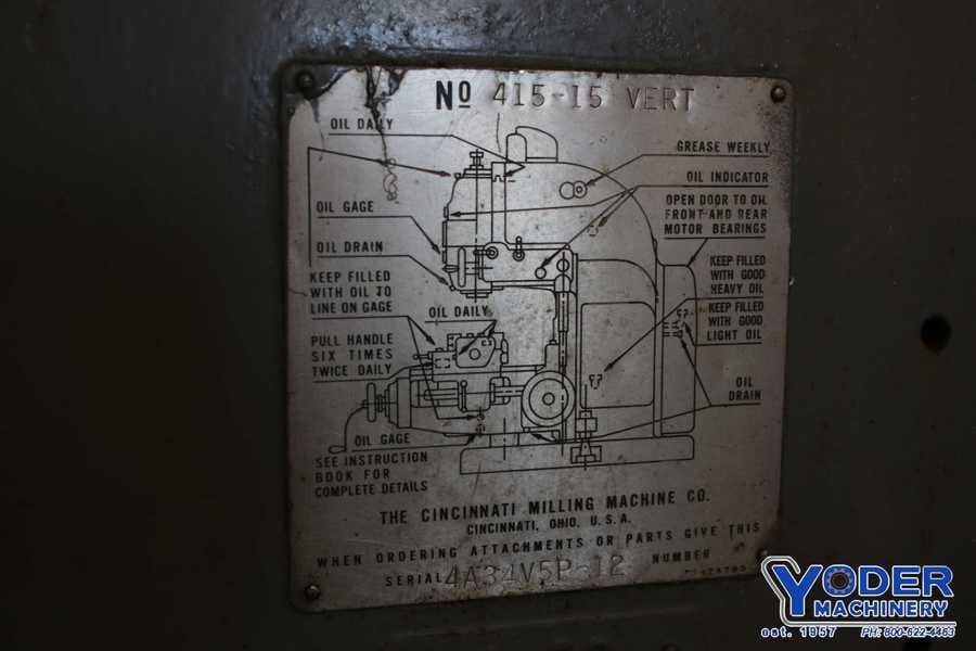 Cincinnati #415-15, vertical mill, 16-1/4" x79-3/4" table, coolant, power draw bar, #75370 - Image 4