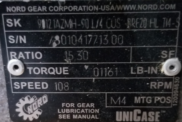 2 HP 1660 RPM Nord Helical Bevel AC Gear Motor, 15:30 ratio, 230/460 Volts, new (2 available) - Image 7