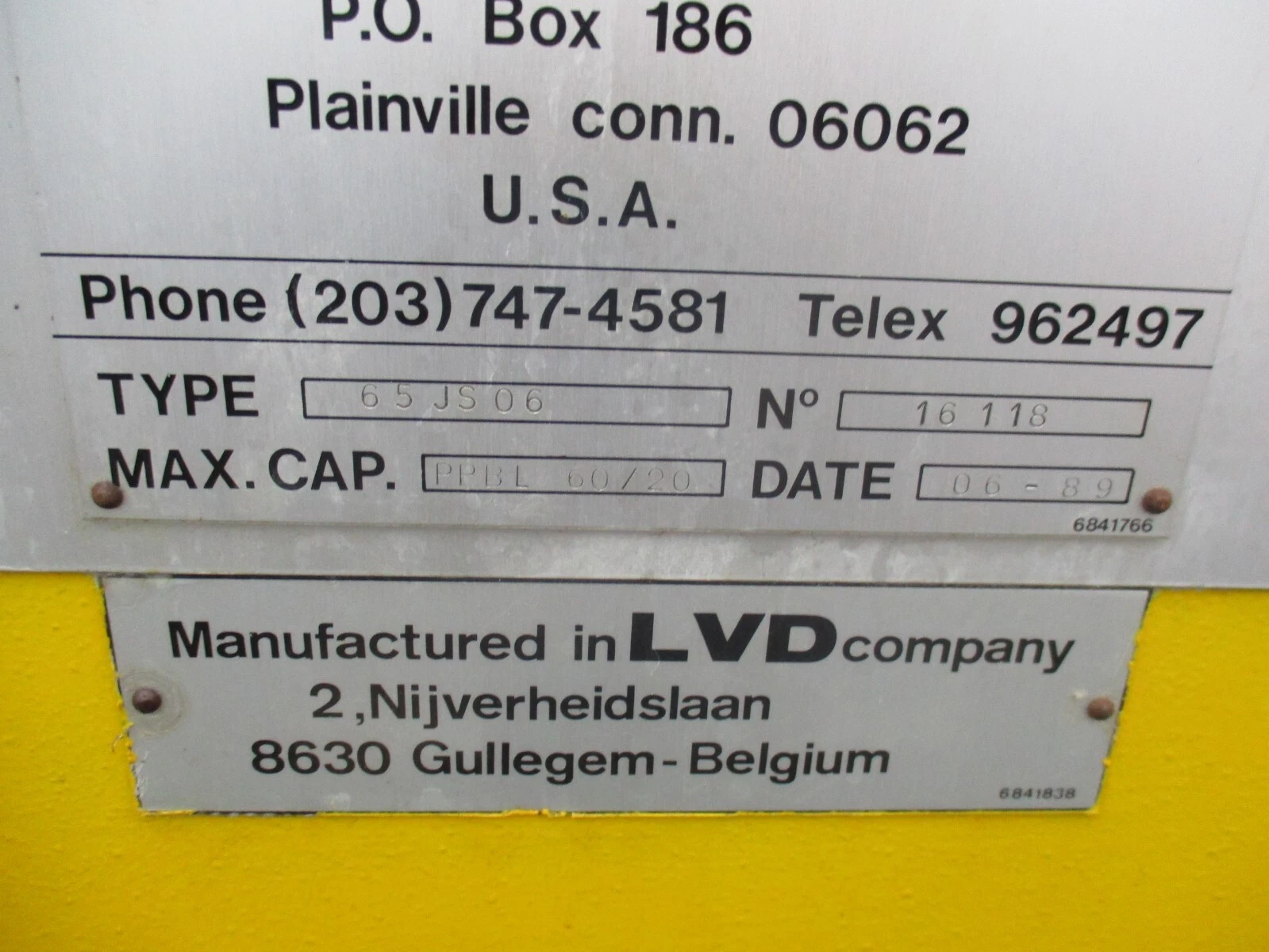 65 Ton, LVD #65-JS-06, CNC hydraulic press brake, 6' overall, 1990 - Image 6