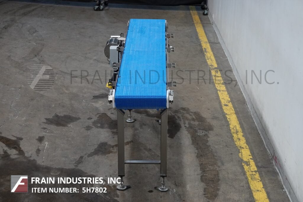 14" wide x 7.1' long, Dorner #820-394/A, Stainless Steel table top conveyor, mounted on leveling legs - Image 4