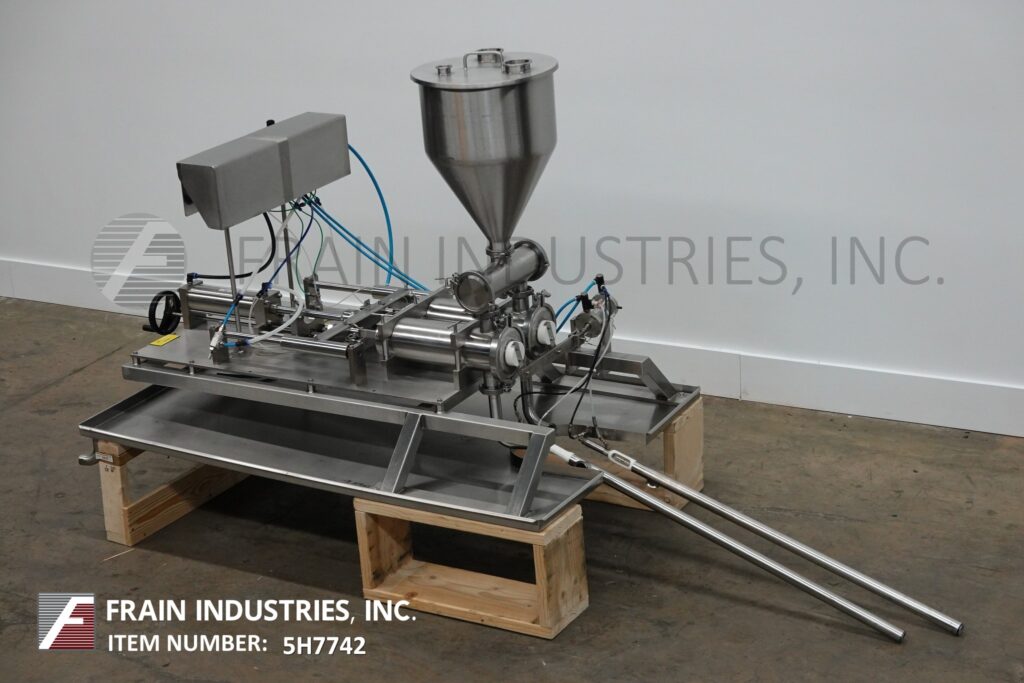 REB, semi-automatic, Stainless Steel, dual head piston filler and depositor, mounted on Stainless Steel drip - Image 1