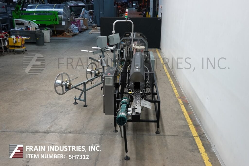 Trine #4500GS, Stainless Steel, roll fed, wrap around, hot melt glue labeler and shrink tunnel rated from - Image 3