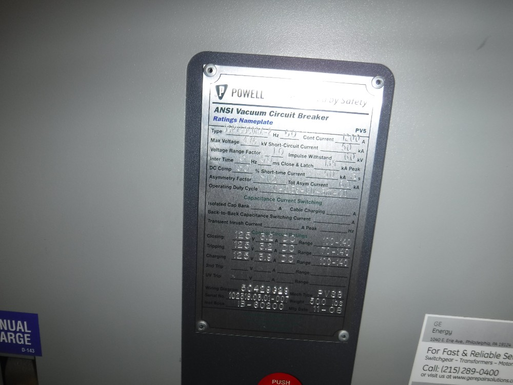 1200 Amps, Powell, 05PV63CDRX - Image 1