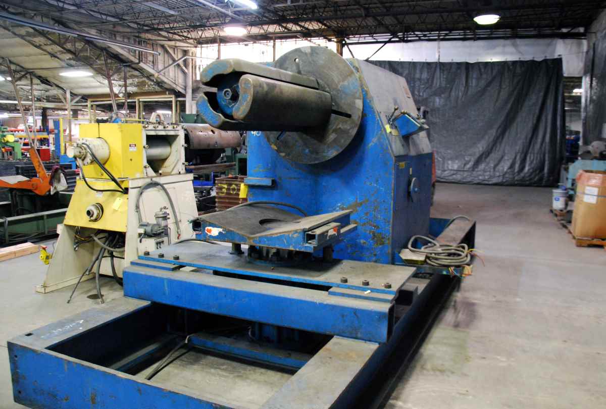 20000 lb. American Steel Line #1000, single uncoiler w/ coil car, 36" width, 15" ID, 3-arm hydraulic expansion - Image 2