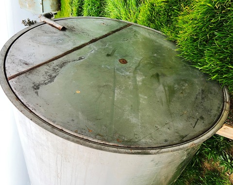 2400 gallon Stainless Steel single wall storage tank, 5' 6" dia. x 14' H, cone top, flat bottom - Image 5