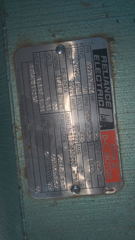 50 HP 850/1750 RPM Reliance, Frame MC3212ATZ, DPBV, stab shunt - Image 2