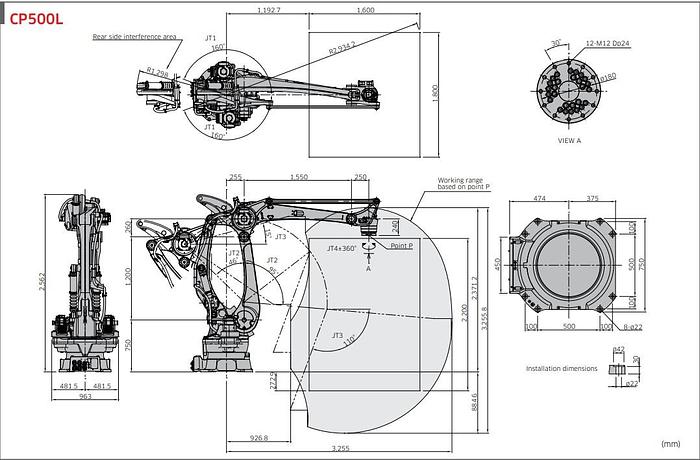 Kawasaki, CP500L, palletizing robot, E03 Control, Teach pendant, cables, brand new, warranty - Image 2