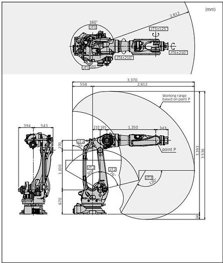 Kawasaki, BX250L, robot, F02 Control, 250 Kg, Teach pendant, cables, brand new, warranty - Image 2