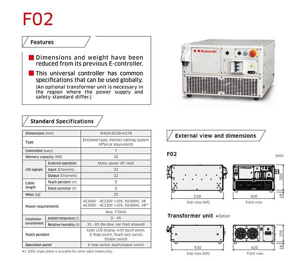 Kawasaki, BX250L, robot, F02 Control, 250 Kg, Teach pendant, cables, brand new, warranty - Image 4