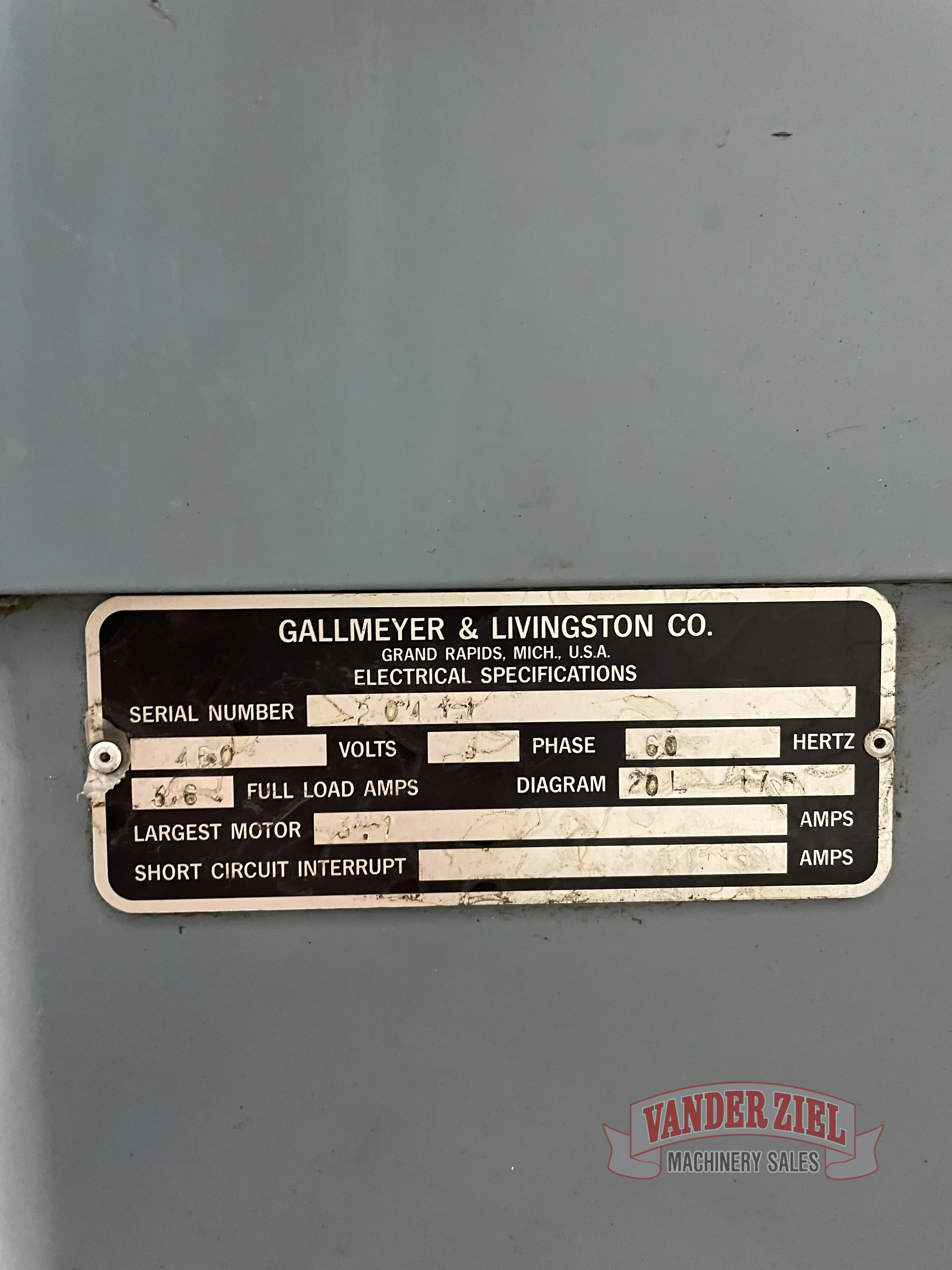 6" x 18" Gallmeyer & Livingston #20, hand surface grinder, serial #20411, #16282 - Image 8