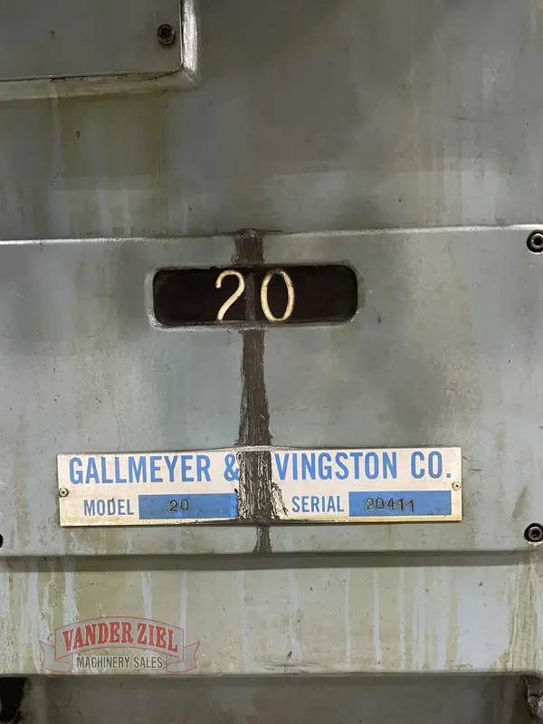 6" x 18" Gallmeyer & Livingston #20, hand surface grinder, serial #20411, #16282 - Image 9