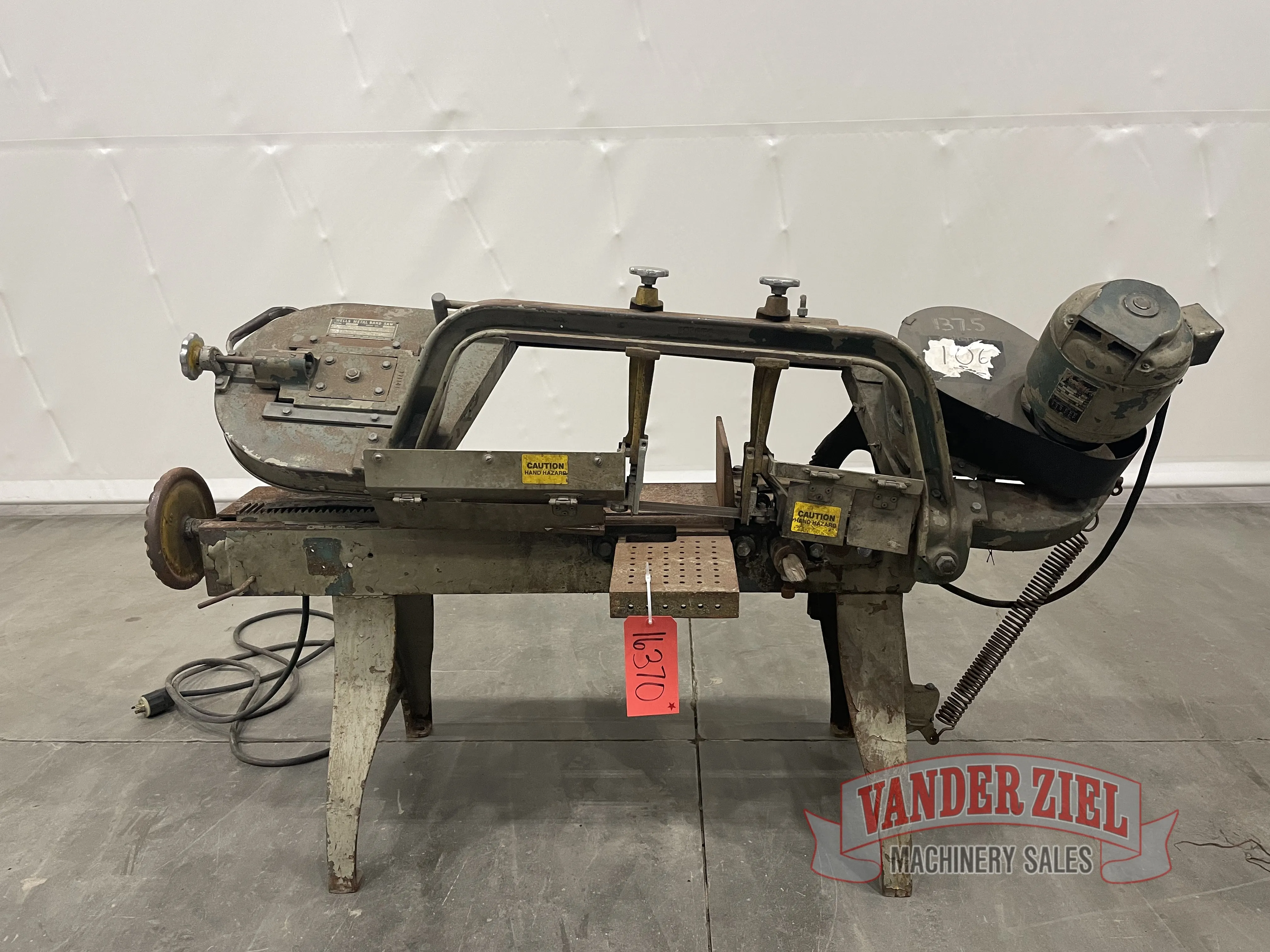 8" x 16" Wellsaw #800, horizontal saw, 8" round, 47,80,130 FPM, 45° swivel vise, #16370 - Image 1