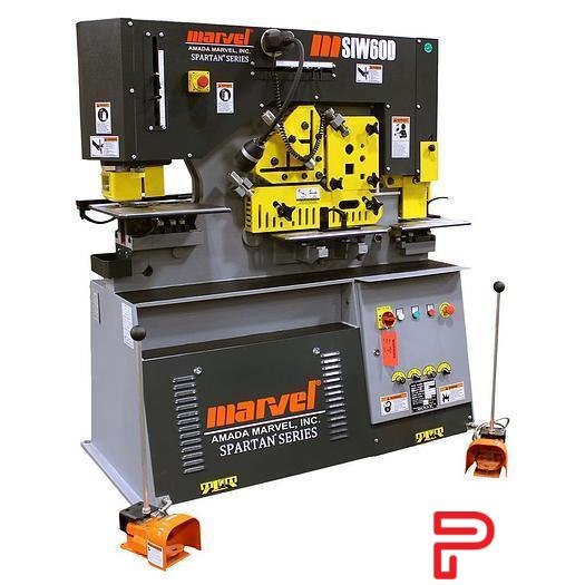 4" x 4" x 3/8" Marvel Amada #Spartan-MSIW60D, ironworker, 60 Ton, 10" throat depth, 2-5/16" stroke - Image 2