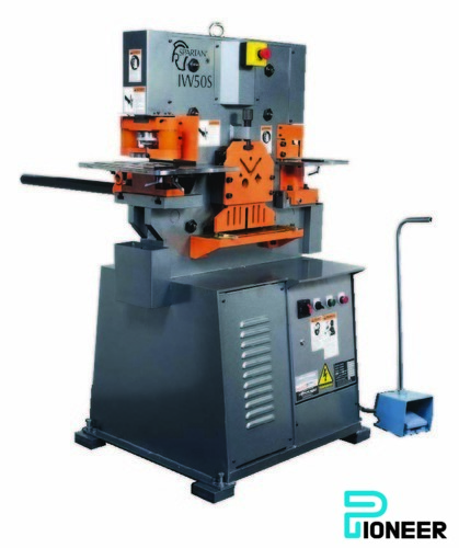 3" x 3" x .25" Marvel #IW-50S, ironworker, 50 ton, 5 HP, 6.5" throat, 1.125" stroke - Image 1