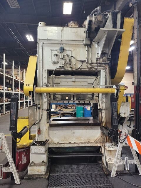 200 Ton, Minster #P2-200-54, straight side double crank, 2" stroke, 22" Shut Height, 6" adj., 70-210 SPM - Image 5