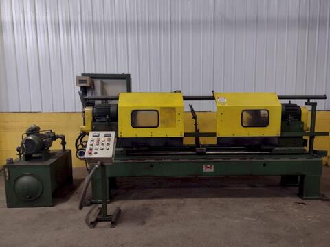 Haven #912, double end chamfering machine, 3" x .120", adjustable electric feed, #15806 - Image 2