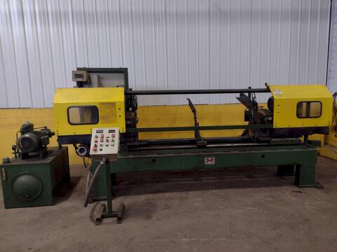 Haven #912, double end chamfering machine, 3" x .120", adjustable electric feed, #15806 - Image 5