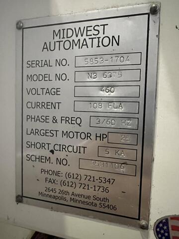 63" Midwest Automation #N3-6375, 3 head wet type belt deburring grinding machine, #18225 - Image 2