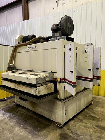63" Midwest Automation #N3-6375, 3 head wet type belt deburring grinding machine, #18225 - Image 4