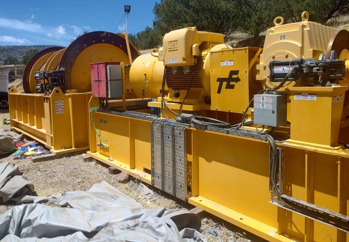 7.5 Ton, Timberland Mine Hoist, unused surplus, 15000 lb line pull, 2 drum balanced load over under, 48" dia. - Image 8