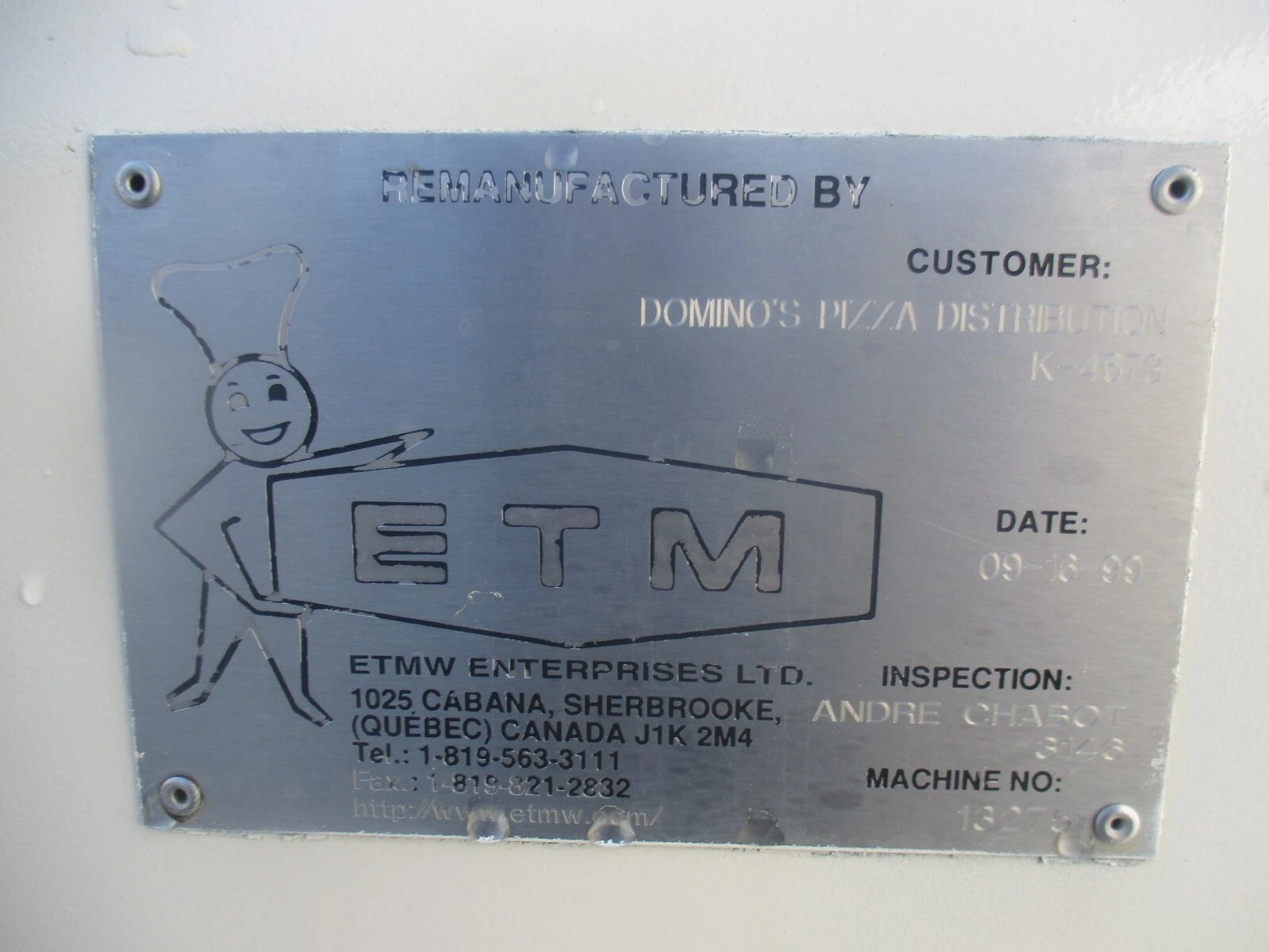 ETMW Enterprizes heavy duty Dominos pizza machine, sold as is - Image 7