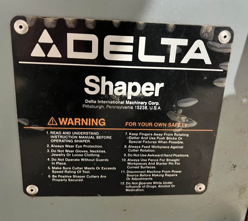 Delta #43-373, shaper, 200 V., 3 phase, 60 Hz,, serial #86K19798 - Image 4