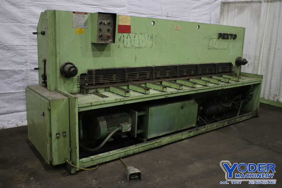 1/4" x 10' Pexto #10UH25, hydraulic shear, 36" front operated power back gauge, 20 HP, single & continuous - Image 2