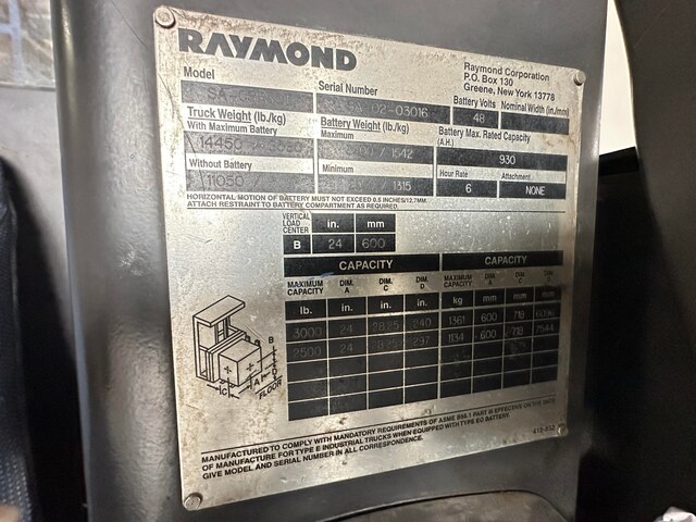 3000 lb. Raymond #SA-CSR30T, forklift - Image 5