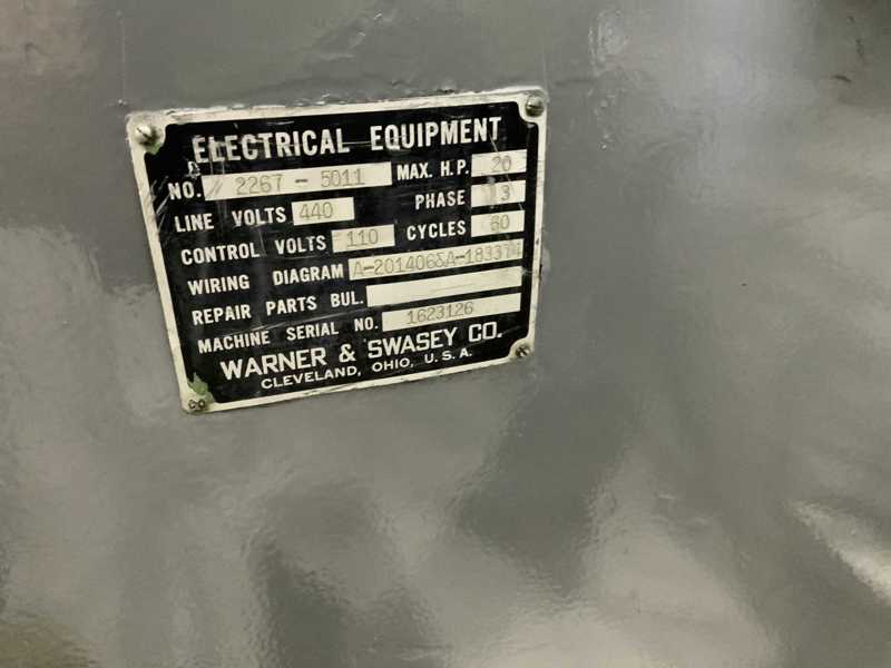 No. 5 Warner & Swasey, M2250 Square head, ram type turret lathe, 20" swing, 20/10 HP, #73005 - Image 10