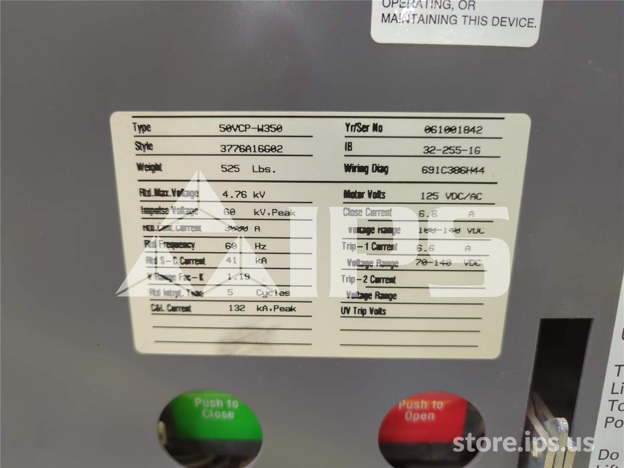 3000 Amps Ch 50vcp-w 350 Eo/do 125 Volts DC Control - Image 5