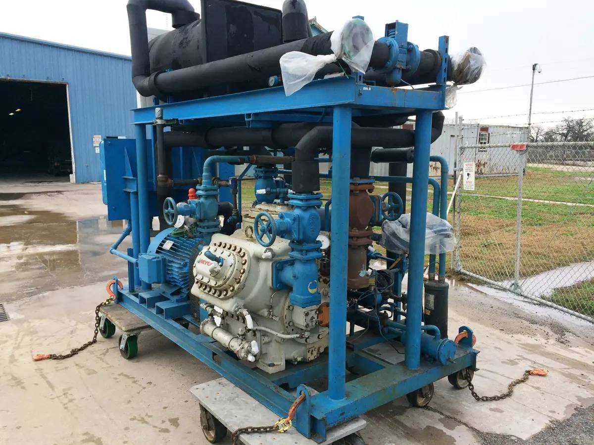 15 Ton, Mycom Nutemp, Water Cooled Indoor Chiller Skid, 75 HP compressor, 1992 - Image 6