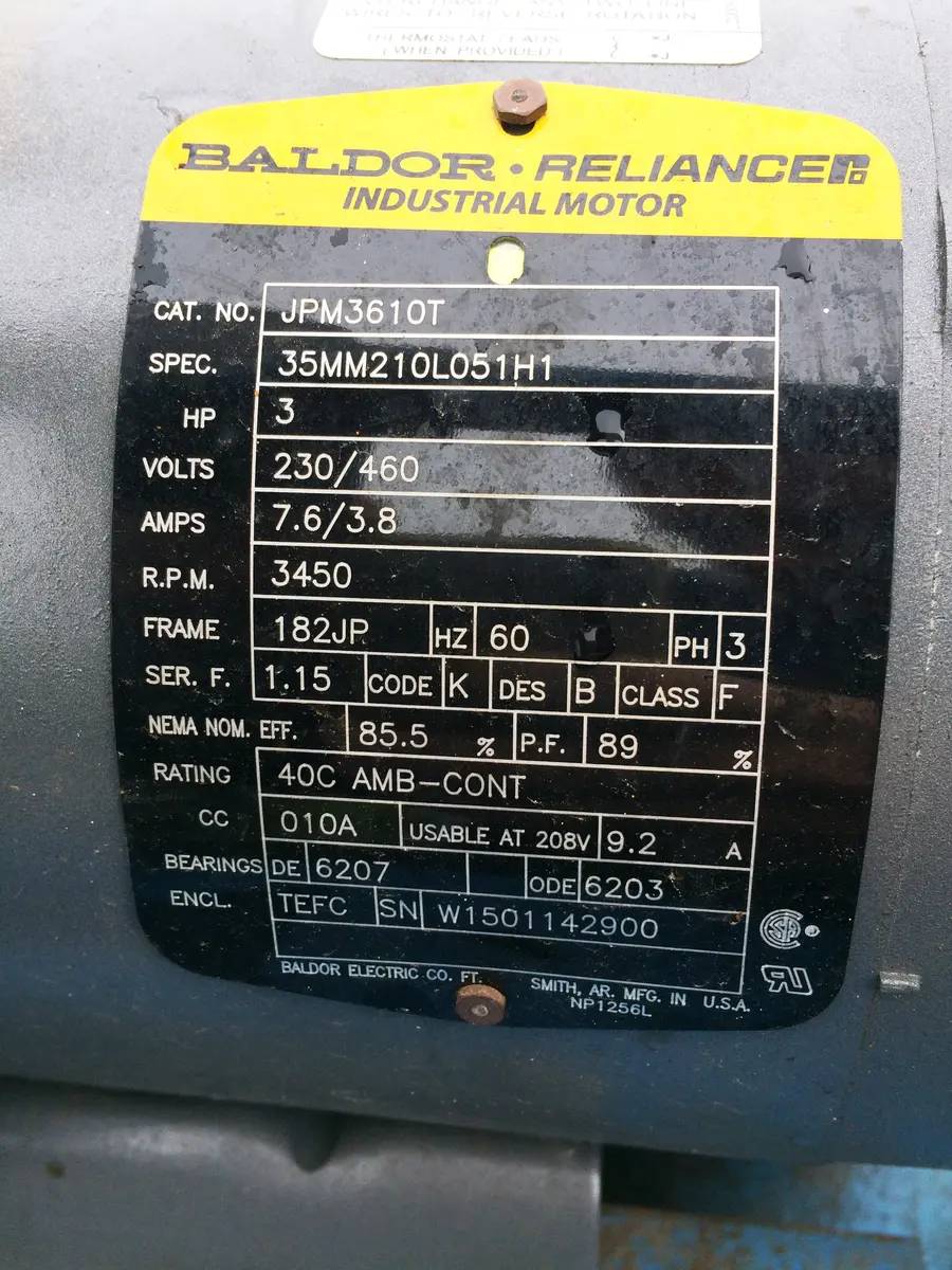 15 Ton, Mycom Nutemp, Water Cooled Indoor Chiller Skid, 75 HP compressor, 1992 - Image 7