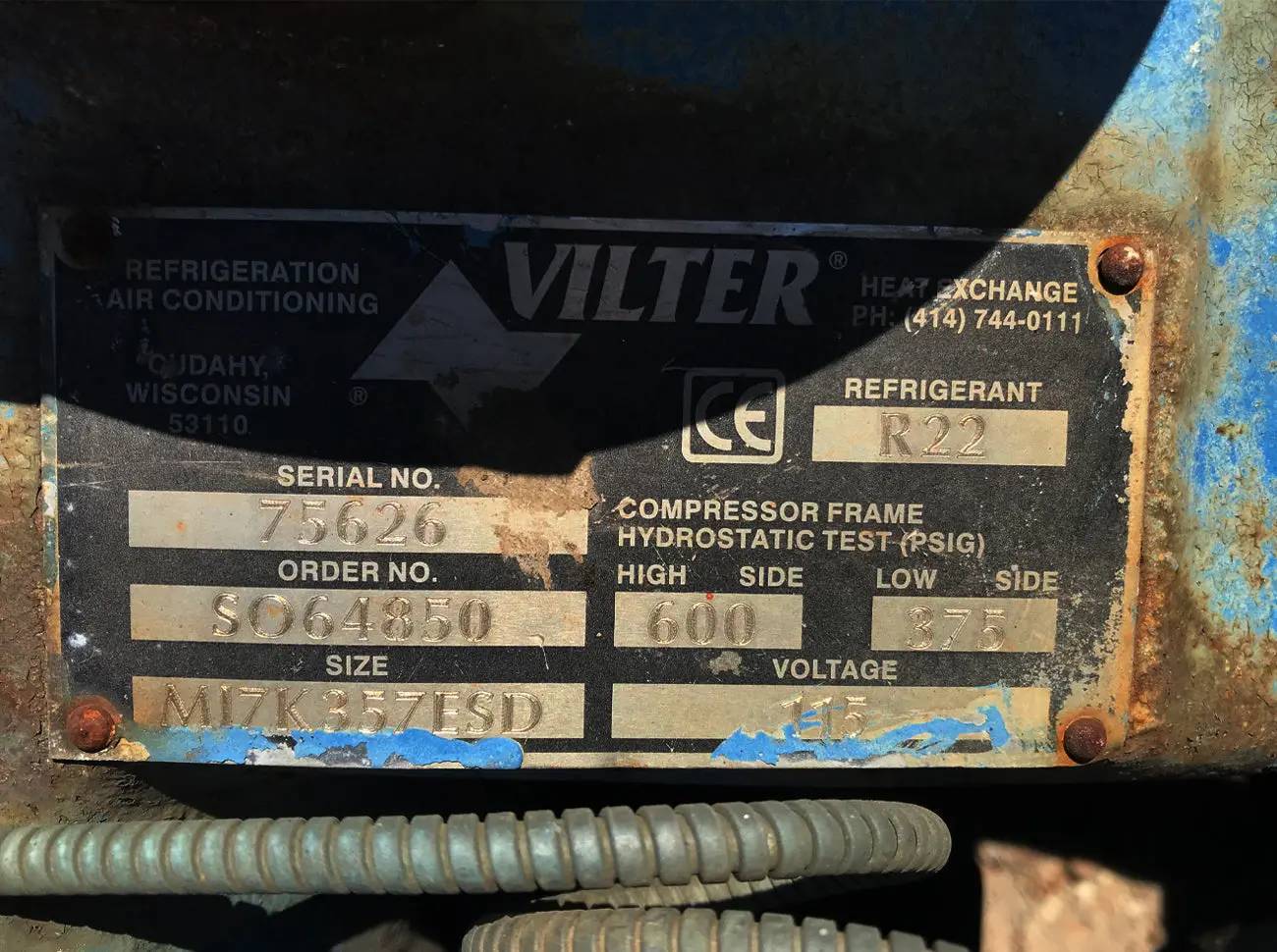 Vilter TCCW2504X, Thermal Care Water Cooled Chiller Skid, 125 HP - 1780 RPM, 7 cylinders - Image 8
